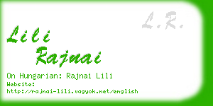 lili rajnai business card
